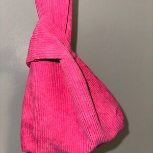 Vibrant Pink Corduroy Shoulder Bag